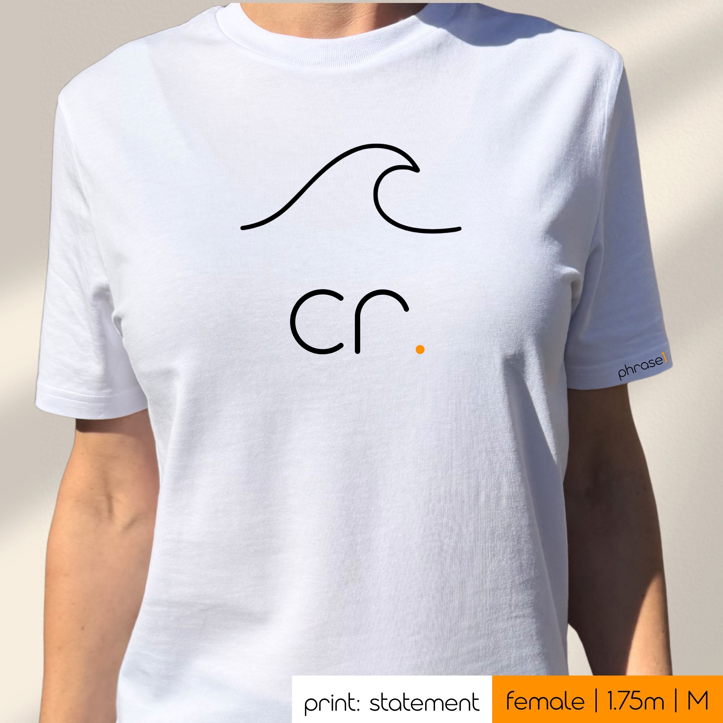 Premium T-Shirt mit Visual Welle und "cr"